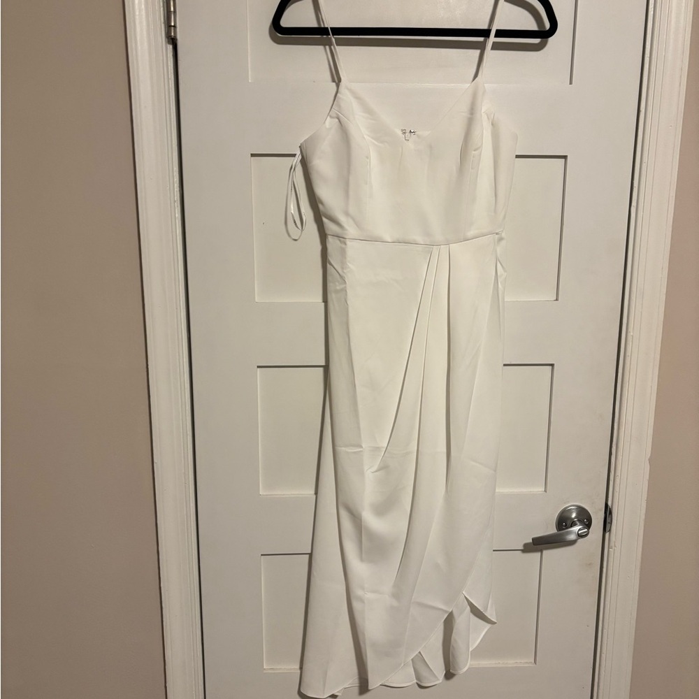 Elegant White Spaghetti Strap Dress